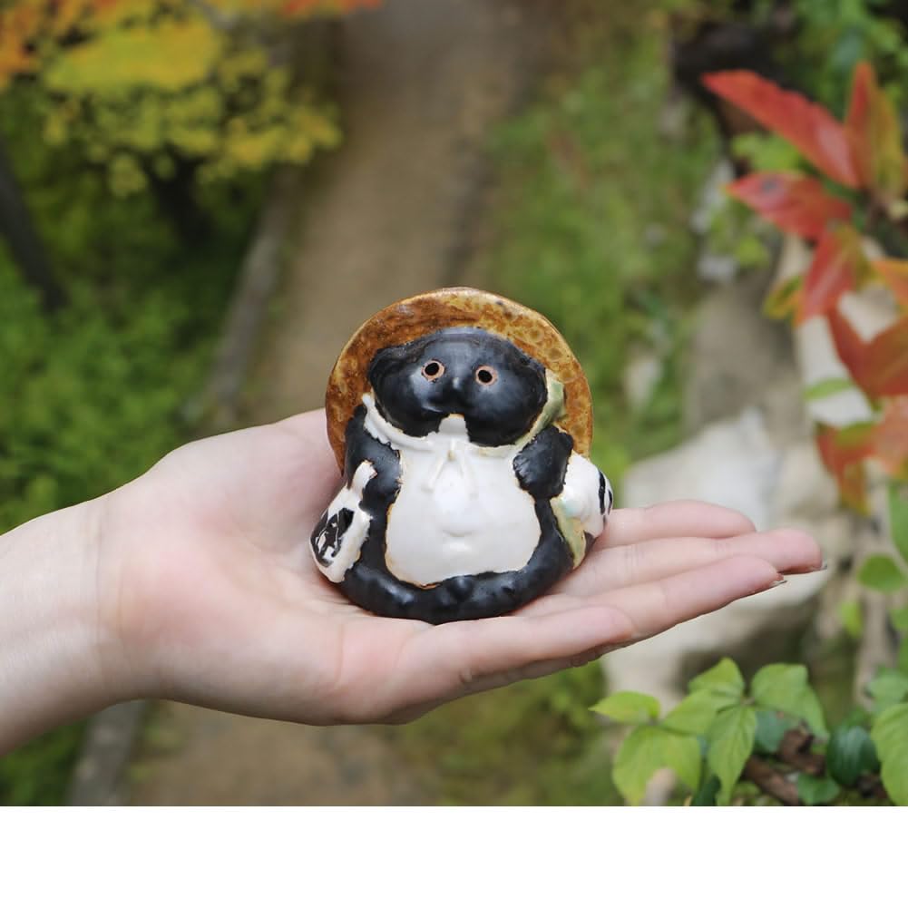 Amazon.co.jp: しがらき焼き たぬき 置物 あぐら 陶器 小さい オス