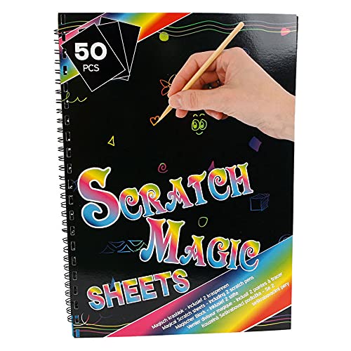 Jouetprive-Magic Color Scratch Book A4, 10 páginas