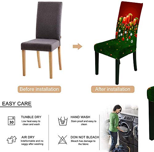 2/4/6 PCS Stretch Kerst Eetkamerstoelhoezen Verwijderbare WashableSeat Hoes voor Hotel, Eetkamer, Ceremonie, Banket… - Afbeelding 6