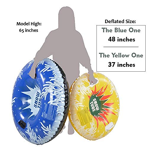 Tube à Neige Gonflable Navaris 100 Cm - Luge Hiver Sécurisée - Support 90 Kg - Polyester Renforcé