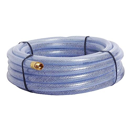 Underhill UltraMax Commercial Garden Water Hose 50 ft, Flexible, Anti-Kink Industrial, Non-Conductive, 600 psi, H75-050C, 3/4 Inch x 50 ft, Clear