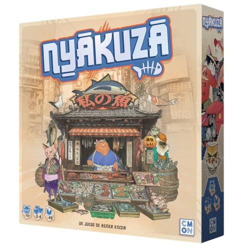 CMON Nyakuza, Juego de Mesa de Estrategia Creado por Reiner Knizia, A Partir de 10 Años, De 2 a 4 Jugadores, 40 Minutos por Partida, Español