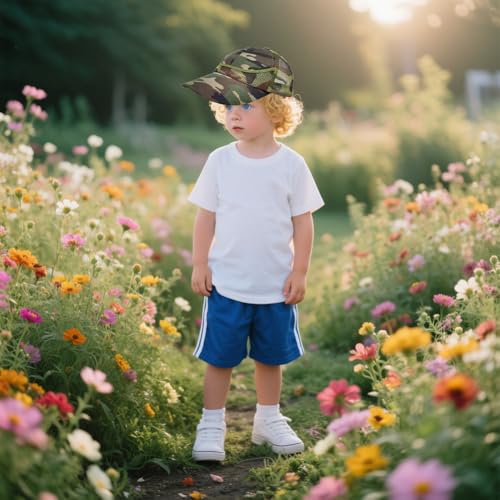 Boys Toddler Structured Baseball Cap Kids Outdoor Camo Baseball Hat Quick Drying Breathable Sun Sports Cap 3-8 Years4