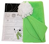 Haan Crafts Plush Happy Face Pillow Beginner/Kids Sewing Kit, Neon Lime