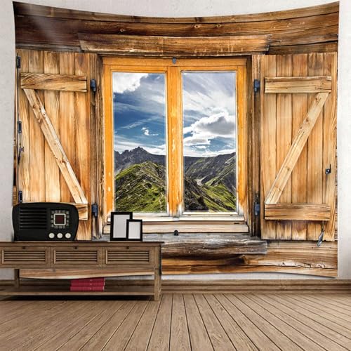Tapisserie vue de la fenêtre 130x150cm pour créer une ambiance évasion dans votre chambre