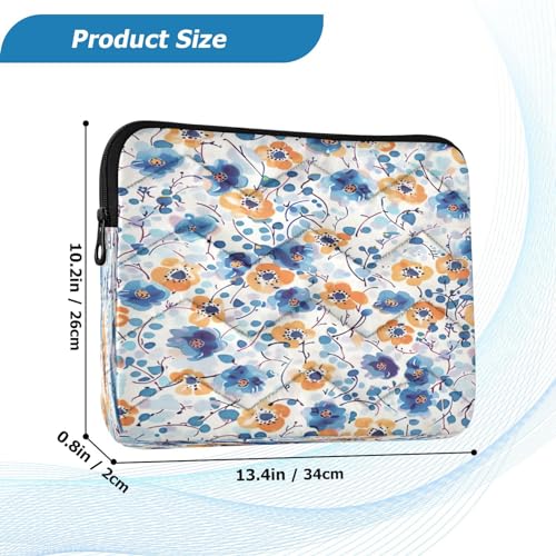 Funda para portátil 13-14 pulgadas con flores acuarela naranja miniatura 3