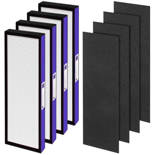 Image of FLT4850PT True HEPA Replacement Filter B with Pet Pure Treatment for AC4825 | Compatible with GermGuardian Air Purifier AC4850PT AC4880W AC4825 AC4825E AC4825W AC4900, 4 True HEPA & 4 Carbon Pre-Filters