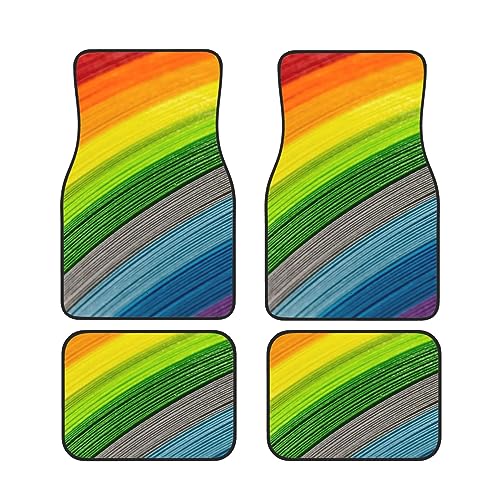 Tapis de sol voiture antidérapants et universels pour camionnette et SUV arc-en-ciel