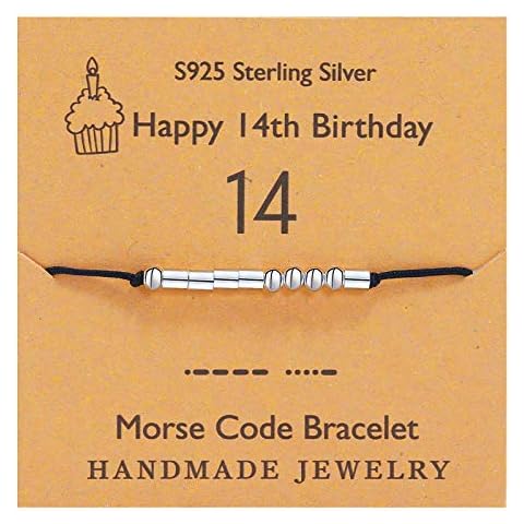 BAOKELAN 14 Year Old Birthday Gifts for Girls Morse Code Sterling Silver Bracelets Birthday Jewelry for 14th Cover