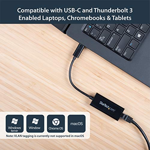 Image of StarTech USB-C Gigabit Ethernet Adapter, Thunderbolt 3 /4, RJ45 | Thunderbolt 3 /4 Compatible, 10 /100 /1000 Mbps, USB Bus Powered, Windows, Mac, Linux, ChromeOS