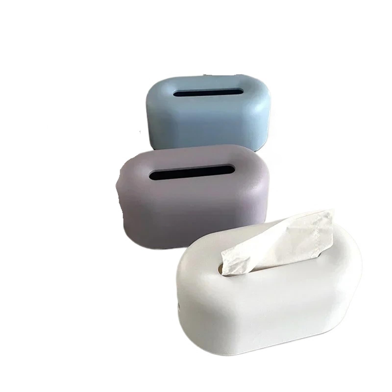 Taschentuchbox aus Kunststoff, Tisch-Organizer, Aufbewahrungsbox for Küche, Schlafzimmer, Wohnzimmer, Schublade, Büro, herausnehmbare für Wohnzimmer(Gray)