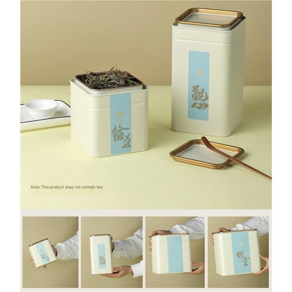Set Da Tè Contenitori for la conservazione del tè sfuso Lattine sigillate Lattine quadrate colorate Teiere Lattina singola/doppie lattine Set di scatole regalo Barattolo Per Conservare Il Tè(D)