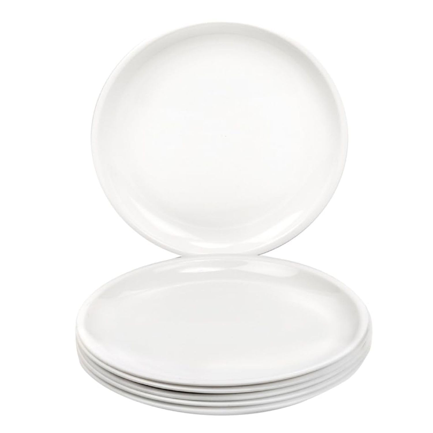 Signoraware Round Plastic Half Plate Set, Set of 6, White