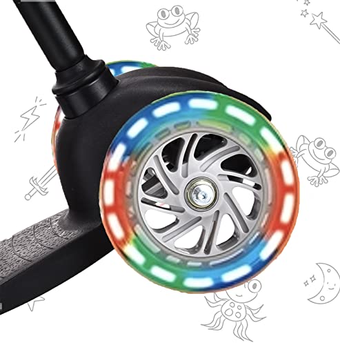 Image of 3 Wheel Scooters for Kids, Kick Scooter for Toddlers 2-6 Years Old, Boys and Girls Scooter with Light Up Wheels, Mini Scooter for Children (Black)