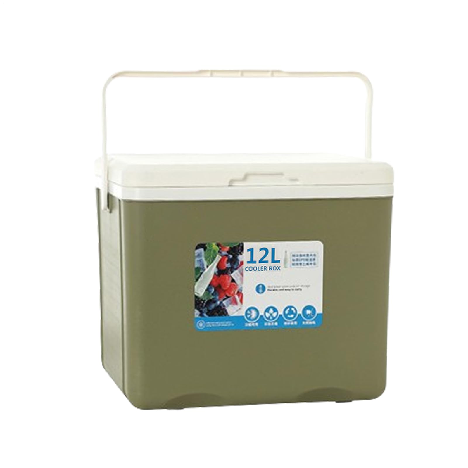 Isolierter tragbarer Kühler, kleine 12-Liter-Kühlbox für Speisen und Getränke, Hartschalen-Kühlbox, isolierter Außenkühler-Behälter, Camping-Kühlbox, auslaufsichere Gefrierbox für Grill