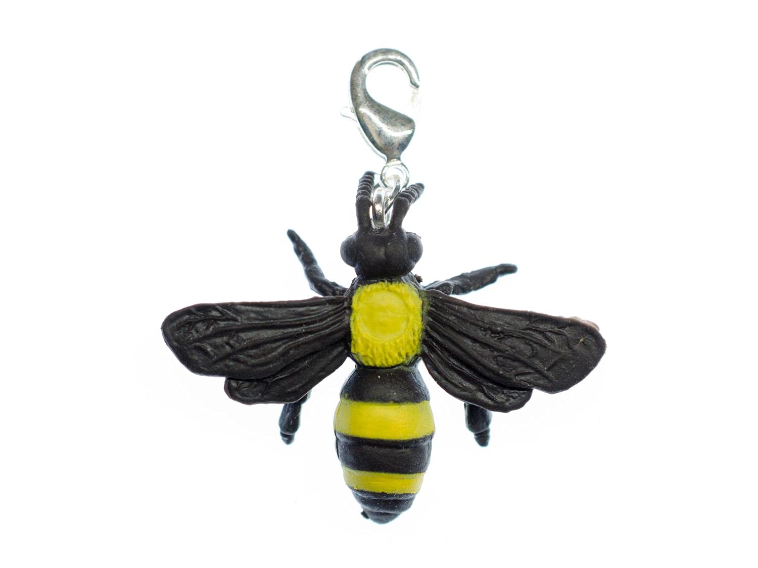 Bee Charm Pendant Minilings for Bracelet Wristlet Rubber Yellow Animals