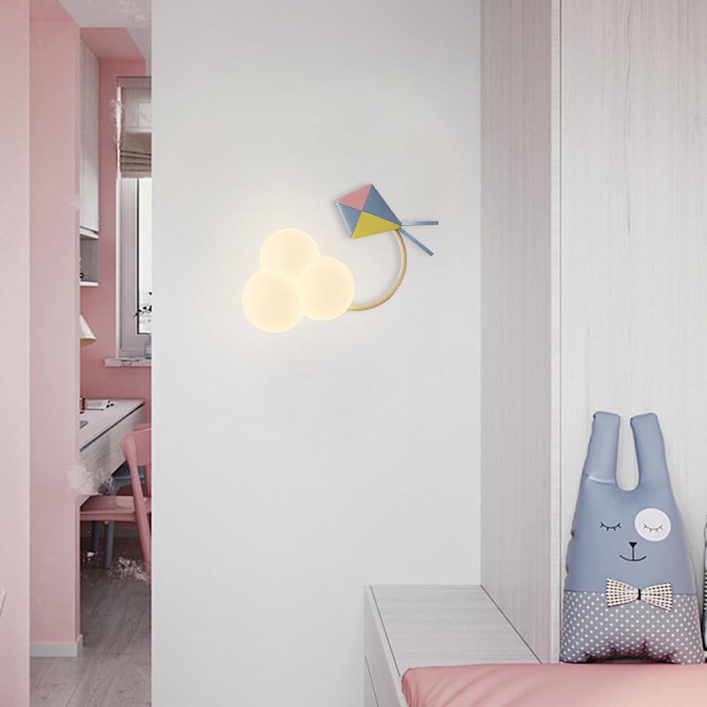 Lampa ścienna z białą chmurą, urocza oprawa do pokoju dziecięcego, lampa ścienna z motywem kreskówkowym, oświetlenie kawaii do pokoju dziecięcego lub pokoju dziecięcego
