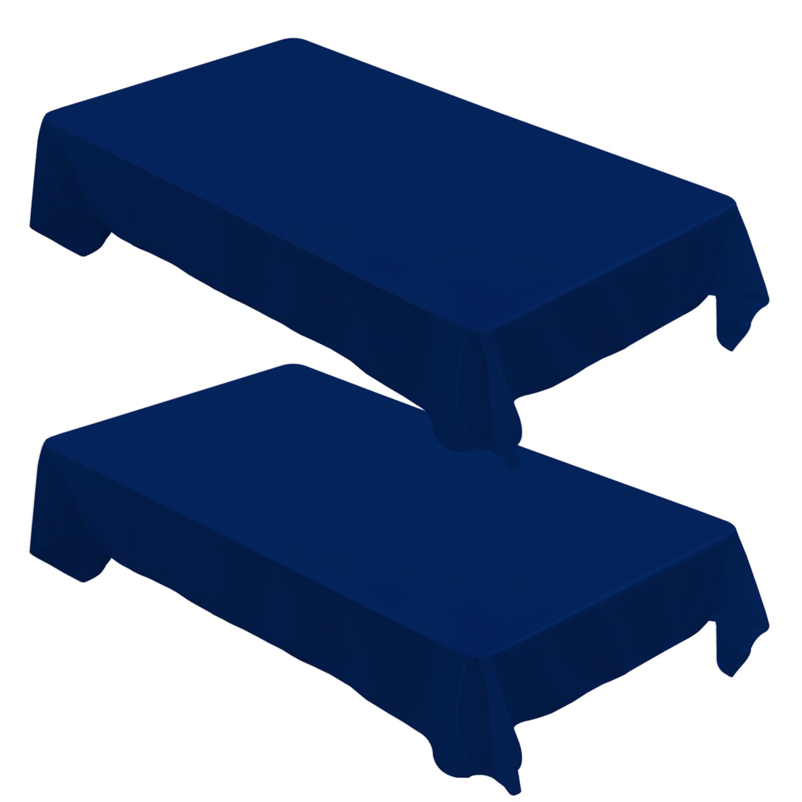2 Packs Table Cloth - 60X102Inch (152x260cm) Polyester Rectangle Dark Blue Tablecloth For 6 Foot Table in Wrinkle Resistant and Washable Stain -For Wedding, Restaurant, Party, Banquet Decoration