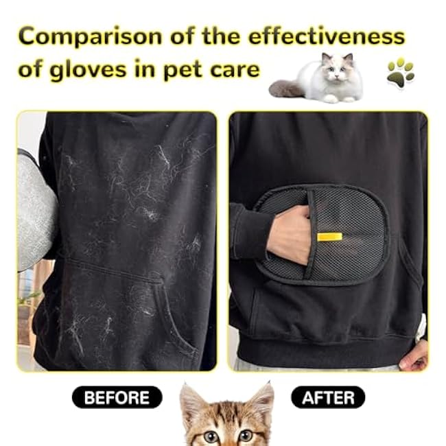 Pet Hair Removal Glove for Cats & Dogs, 2PCS Electrostatic Gloves Pet Hair Removal, Pet Hair Remover Brushing Glovesfor HairRemoval, for Couch, Furniture, Carpet, Curtain-GlMY3UY9
