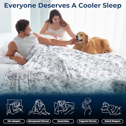 Image of Story@Home Artic-Cool Cooling Blankets for Summer | Reversible Dohar Single Bed | Summer Blanket Ideal as AC Blanket Breathable Lightweight Soft & Thin Duvet - Silver Leaf