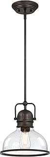 Westinghouse 6132100 Boswell Vintage-Style One Light Indoor Pendant, Bla...