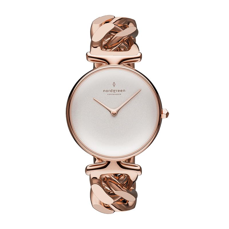 Nordgreen Unika Rose Gold Womens 32 mm Analogue Display, Quartz Movement, White Stainless Steel Dial with Rose Gold Toned Leather Strap (B0DFH4TFS7) Amazon Price History, Amazon Price Tracker