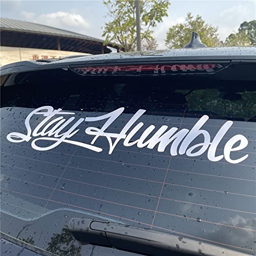 Image of Car Stickers for Stay Humble Auto Front Rear Windshield Window Decal Vans Truck Window Tail Decoration (White, 200x50mm)