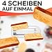 Clatronic®Toaster 4 Scheiben | Langschlitztoaster mit Auftau-/Aufwärm-/Schnellsto... | Brötchenaufsatz | Toastbrötchen & Fertigwaffeln | TA 3802