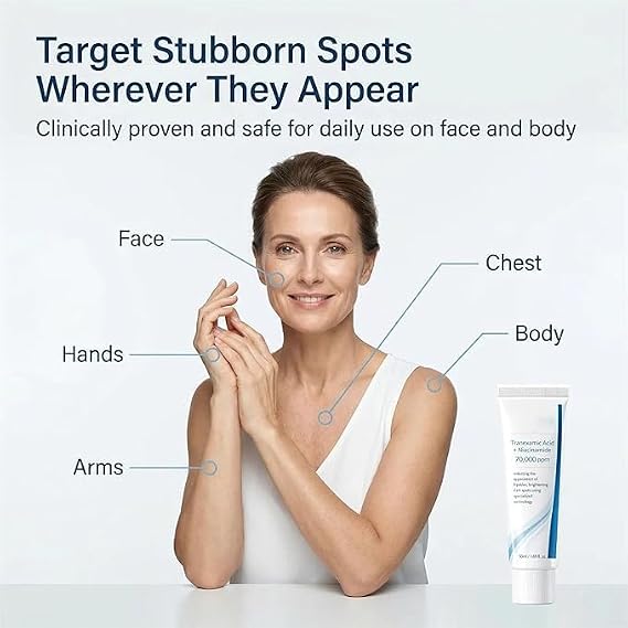 Lavouria Age Spot Cream,Dark Spot Corrector for Face,Hands & Body,with Tranexamic Acid & Niacinamide,Helps Fade Age Spots,Sun Spots & Uneven Skin Tone,Fast-Absorbing and Non-Greasy (1 pcs)