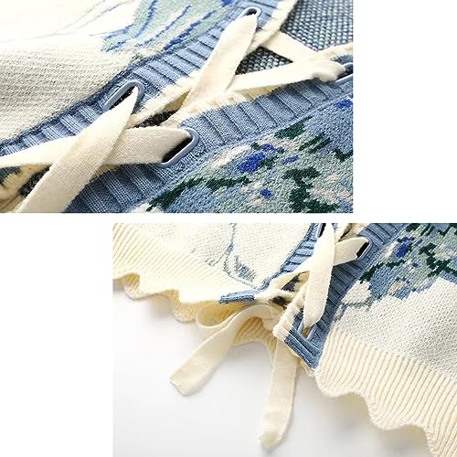 Sweater Vest for Women,Womens V Neck Sleeveless Female Outerwear Chic Vest Tops,Womens Vintage Gilets Knitted Vest (Color : Brown, Size : Medium)3