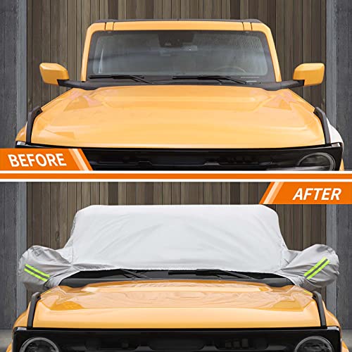 Image of Car Cover for Ford Bronco 4 Door 2021 2022 2023 Windproof Dustproof Scratch Resistant Outdoor UV Protection Auto Rain Sunshade Exterior Cover Accessories