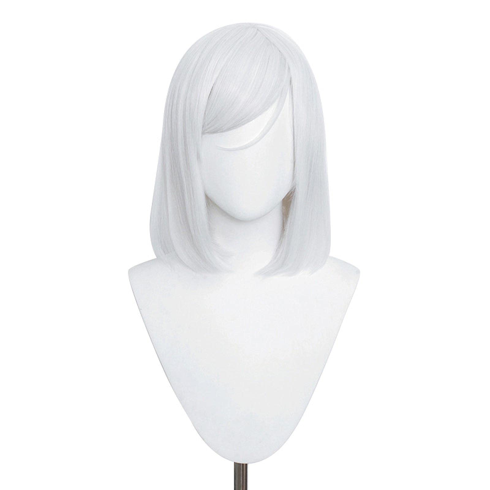 Anime Akudama Drive Cutthroat Cosplay Wig Short Silver White Heat Resistant Synthetic Hair Halloween