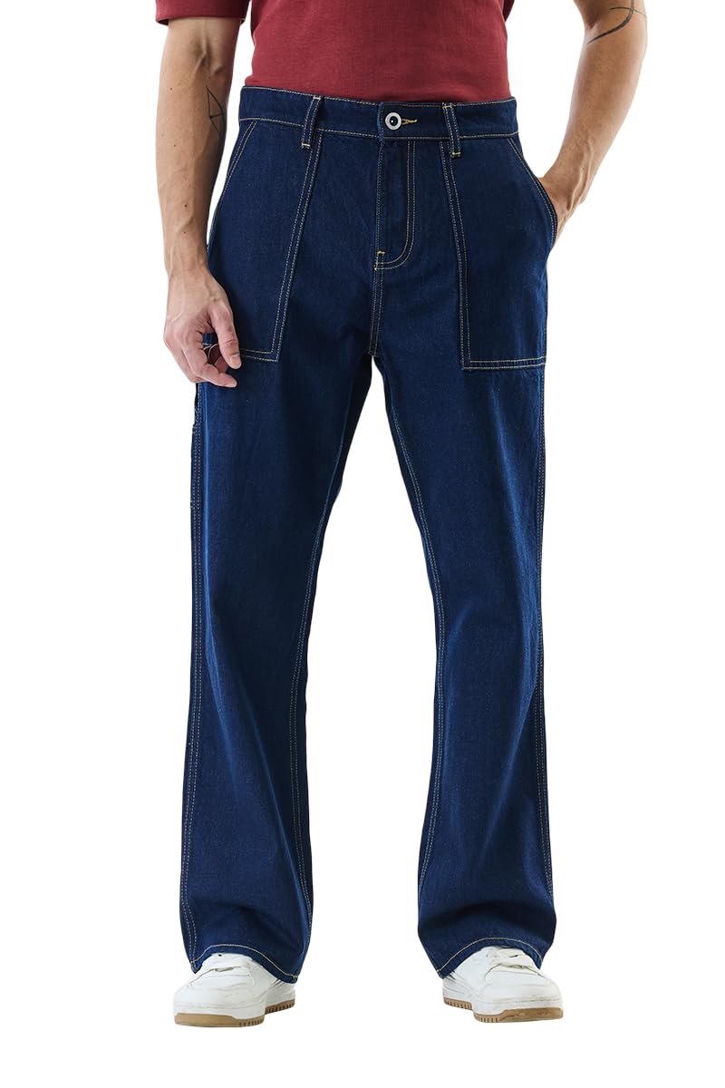 snitch Men Casual Jeans | Straight Fit Relaxed Style with Mid Rise & Clean Look | 100% Cotton Smooth Texture for Everyday Comfort & Versatile Wear-picture-10