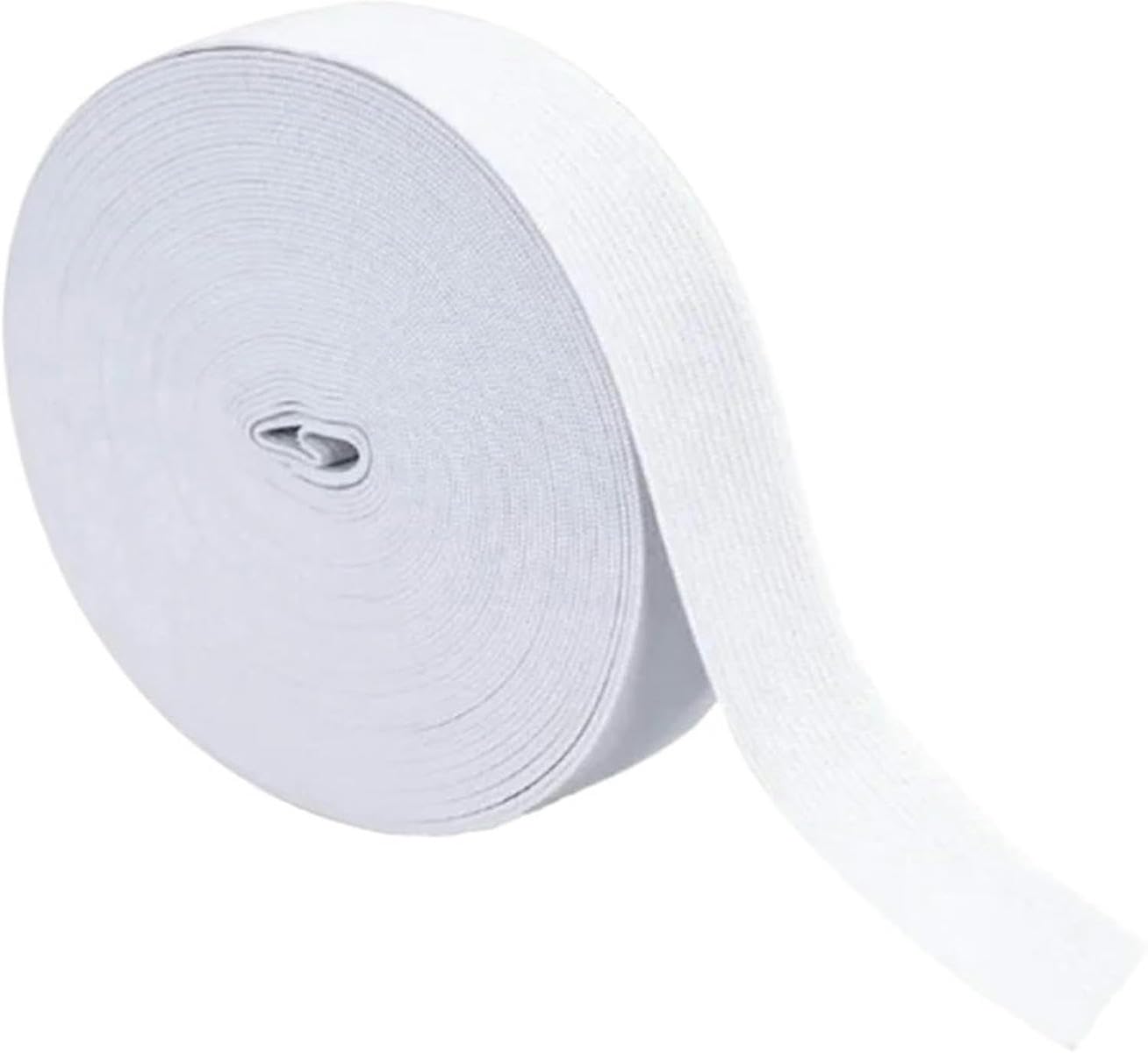 Elástico de alta elasticidad, Rollo de 40 m bandas elásticas for coser, for tejer, cordón elástico, bobinas trenzadas anchas, herramientas for manualidades, 25 mm, color blanco(White,50mm)