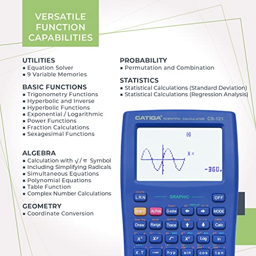 image for CATIGA Scientific Calculator with Graphic Functions - Multiple Modes w