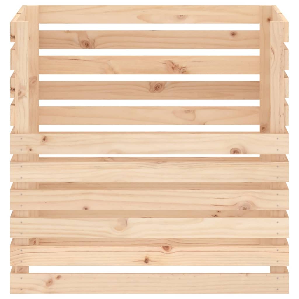 Komposter Massivholz Kiefer 80x80x78 cm Holzkompostierer Gartenkompost Behälter Bioabfall Tonnen Box Kompostierbox mit Belüftung für Rasen Schnittgut Laub und Recycling
