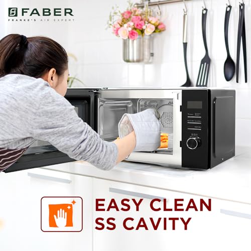 Image of Faber FMW Instacook 30C Standalone 29L Microwave Oven |900W|10 Auto Cook Menu|Digital Panel|Reheat & Defrost|Glass Turntable|Child Safety Lock|Easy Clean Coating|Power Level 5|2 Yrs Warranty|Black