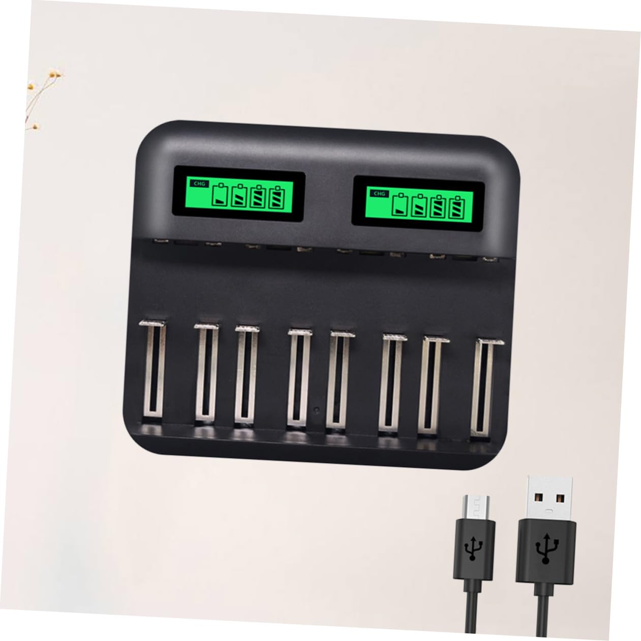 Chargeur de Batterie Intelligent à 8 Emplacements pour Piles AA AAA