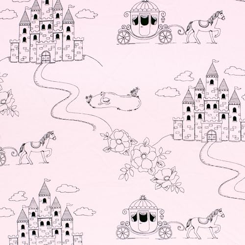 Image of Hudson Baby Unisex Baby Cotton Fitted Crib Sheet, Fairytale Princess, One Size