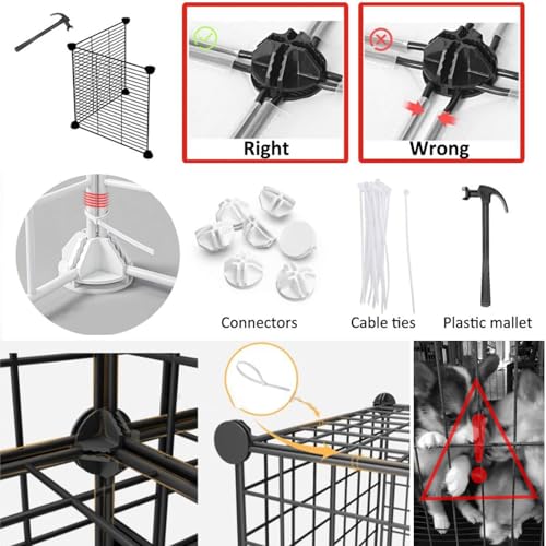 Cage portable pour cochon d'Inde – Cage pour hérisson et hamster avec fond en plastique imperméable, clôture de cour pour animaux de compagnie, idéale pour les petits animaux de compagnie