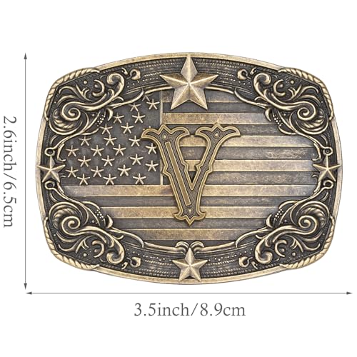 Image of Western Belt Buckle for Men Women Initial Letter A to Z Cowboy Belt Buckle Texas Buckle hebillas vaqueras para hombre
