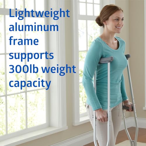 image for Medline Aluminum Crutches for Adults & Seniors, Walking Aid, 300 LB We