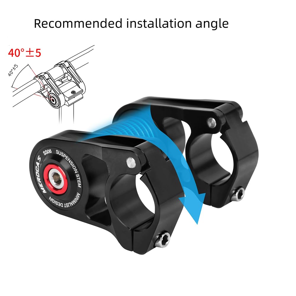 Folding Bicycle stem 25.4x45mm ?BMX Handle Shock stem 25.4mm Handle Universal?Compatible with Brompton A C Pline Compatible with Dahon 412 and SP18