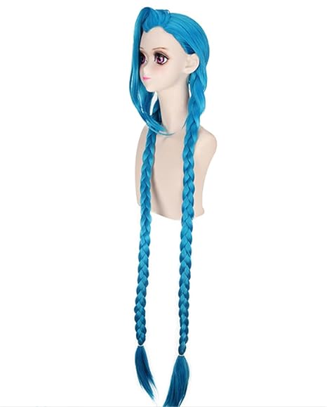 Peluca de anime azul para cosplay