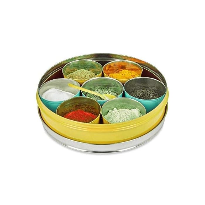 Buy King International Stainless Steel Indian Yellow Spice Box, Indian