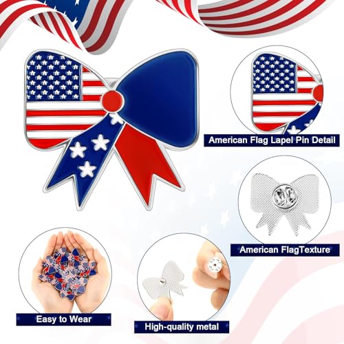 Image of Tondiamo Patriotic Lapel Pins Gift Bulk USA Flag Brooch Badges for Memorial Day 4th of July Veteran Soldier Remembrance Favor