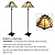 Lavish Home Tiffany Style Floor Lamp – Mission Design Standing Light with Art Glass Lampshade and 2 LED Bulbs – Vintage Look Accent Decor