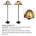Lavish Home Tiffany Style Floor Lamp – Mission Design Standing Light with Art Glass Lampshade and 2 LED Bulbs – Vintage Look Accent Décor