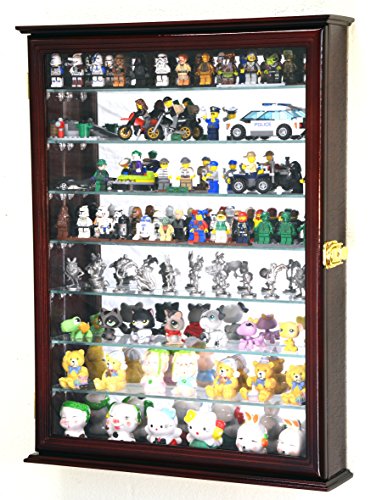 sfDisplay.com,LLC. Large Figure Men Minifigures/Minature Figurines Display Case Cabinet w/Adjustable Shelves (Cherry Finish)