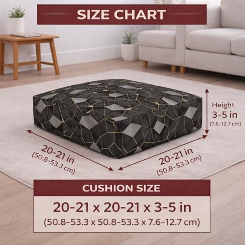 Image of STITCHNEST 'Contour Fit Series' Stretchable Printed Wooden Sofa Cover (Pack of 10) - Elastic Wooden Chair Cover | Wooden Sofa Seat Cover | Size - 20-21 x 20-21 x 3-5 in